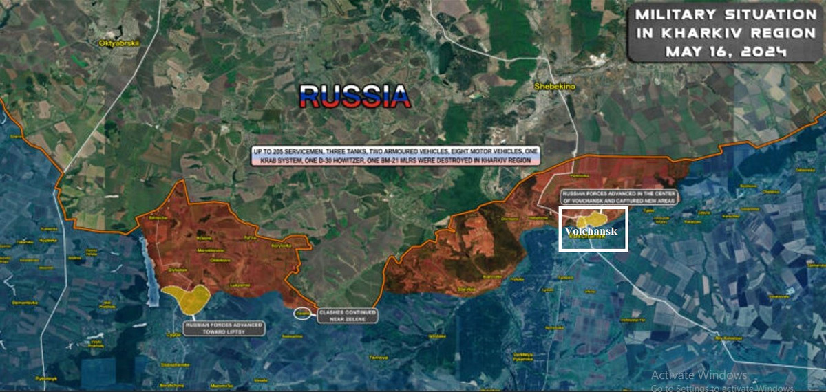 Mat tran Kharkov ngay 18/5: Quan Nga tien vao thanh pho chien luoc Volchansk