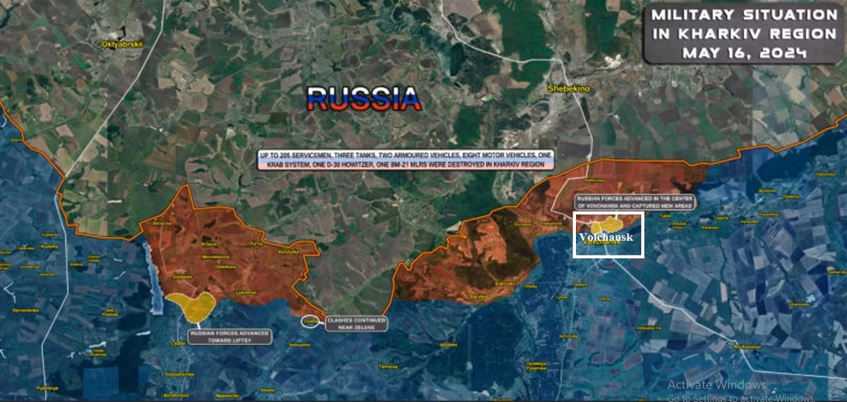 Mat tran Kharkov ngay 18/5: Quan Nga tien vao thanh pho chien luoc Volchansk