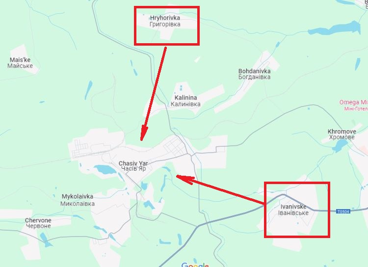 Có thể phác tháo cuộc tấn công của Nga vào Chasov Yar theo hai trục như sau: một là trục phía bắc, hướng từ Grihorivka đến vùng ngoại ô phía bắc Chasov Yar; trục thứ hai là trục phía đông, từ Ivanivsk đến vùng ngoại ô phía nam Chasov Yar, với hai hướng tấn công chính.
