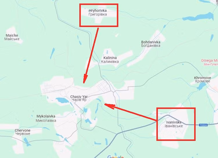 Có thể phác tháo cuộc tấn công của Nga vào Chasov Yar theo hai trục như sau: một là trục phía bắc, hướng từ Grihorivka đến vùng ngoại ô phía bắc Chasov Yar; trục thứ hai là trục phía đông, từ Ivanivsk đến vùng ngoại ô phía nam Chasov Yar, với hai hướng tấn công chính.