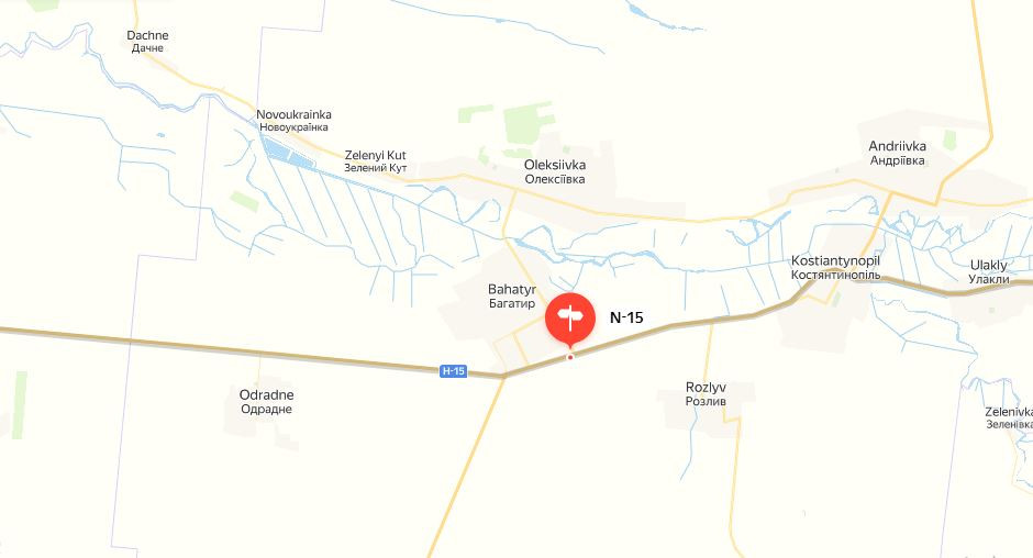 Theo ISW, hiện quân Nga đã kiểm soát được một phần ba làng Vesyoloye và tiến dọc theo xa lộ N-15, đến vùng ngoại ô phía nam của Bogatyr. Theo video định vị địa lý, vị trí tiền tuyến của RFAF nằm cách những ngôi nhà đầu tiên của khu định cư khoảng một km.