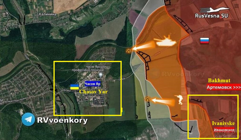 Các hành động tấn công của quân Nga được thực hiện từ nhiều hướng với mục đích bao vây Chasov Yar và chuẩn bị cho cuộc tấn công chính vào thị trấn. Các chuyên gia quân sự cho rằng, thời gian tới có thể sẽ mang đến những thành công cho Quân đội Nga trên hướng này.