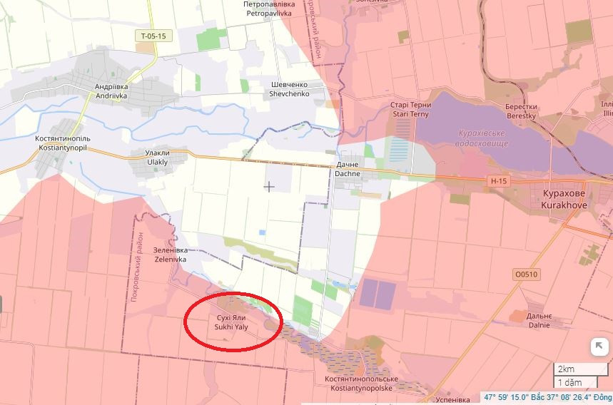 Tờ Bild của Đức cho biết, ngôi làng Sukhoi Yar, cứ điểm cuối cùng nằm trên tuyến phòng thủ của con sông cùng tên, ở phía nam Kurakhove đã rơi vào tay RFAF trong ngày 3/1. Thông tin chiếm được ngôi làng này, vẫn chưa chính thức được Bộ Quốc phòng Nga xác nhận, nhưng độ trễ thời gian như vậy đã trở nên phổ biến.