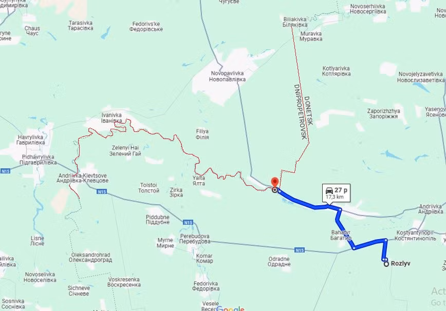 Cơ quan tình báo Quân đội Nga nhanh chóng nắm bắt được động thái này của Quân đội Ukraine. Họ nhận thấy gần làng Rozlyv ở tỉnh Donetsk, chỉ cách tỉnh Dnipropetrovsk hơn 10 km theo đường chim bay, buộc Quân đội Ukraine đang tăng cường xây dựng các tuyến phòng thủ mới, để chuẩn bị cho cuộc tấn công sắp tới của Nga.