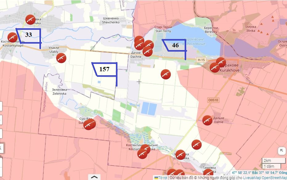 Kênh Military Summary cho biết, đội hình của Lữ đoàn bộ binh cơ giới số 157 của AFU được triển khai để tăng cường phòng thủ tại khu vực yếu nhất về mặt chiến thuật, nằm giữa Lữ đoàn bộ binh cơ giới số 46 và Lữ đoàn bộ binh cơ giới số 33 ở khu vực Dachne. Sẵn sàng hỗ trợ cho lực lượng ở trong thành phố rút ra ngoài.