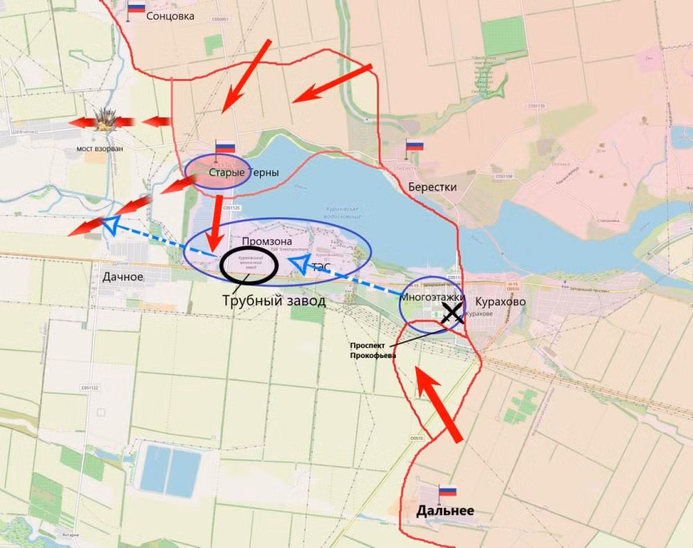 Với chiến thuật trinh sát tiến công, RFAF ở mặt trận nam Donetsk đã kéo dãn AFU, buộc Bộ Tổng tham mưu AFU phải chuyển quân dự bị đến bảo vệ cứ điểm Velyka Novosyolka. Như vậy đã làm suy yếu đáng kể khả năng phòng thủ của AFU bên ngoài Kurakhove, giúp Cụm Vostok và Cụm quân Trung tâm của RFAF tiến quân thuận lợi hơn. 
