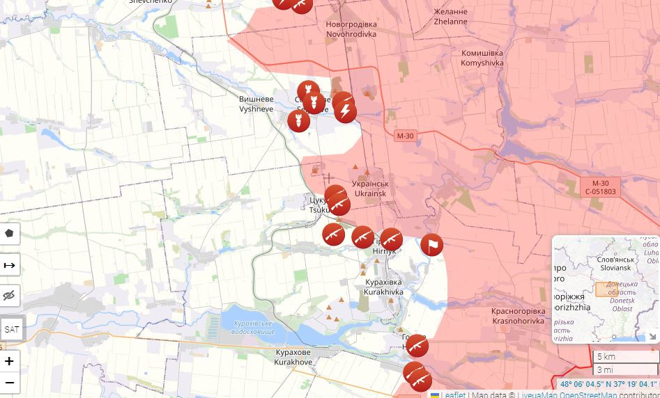 Ngày 5/10, tình hình giao tranh theo hướng Kulakhovskoye, ở phía nam mặt trận Pokrovsk lại leo thang. Theo tin tức mới nhất, lực lượng tấn công của Nga đã tiến tới vùng ngoại ô của làng Novoselydivka, nằm ở phía bắc Kurakhove và nhanh chóng củng cố vị trí tấn công. 