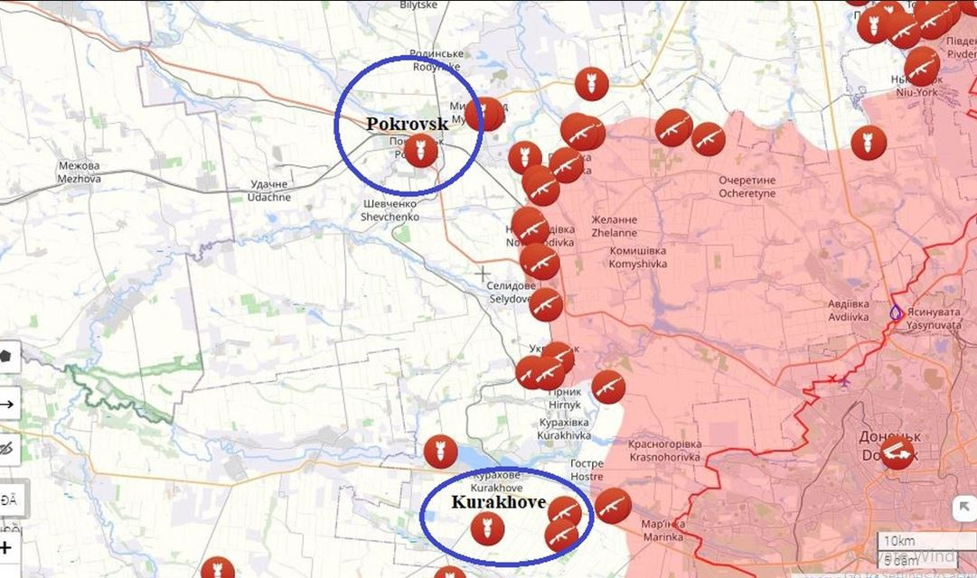 Theo báo cáo của Bộ Tổng tham mưu Ukraine, tình hình khó khăn nhất đối với Lực lượng Vũ trang Ukraine trong tuần qua là hướng Pokrovsky và Kurakhovsky, nơi Quân đội Nga đang tấn công nhiều thành phố lớn cùng một lúc, từ nhiều hướng, với sức mạnh gần như tổng lực.