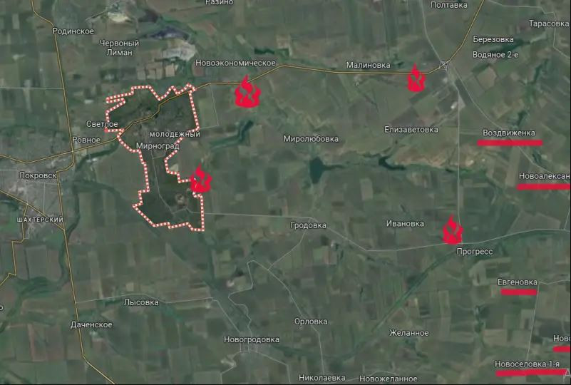 Đồng thời các cuộc tấn công bằng hỏa lực pháo binh vào các mục tiêu của quân Ukraine ở khu vực Mirnograd cho thấy, đoạn đường cao tốc quan trọng từ Pokrovsk đi thành phố Konstantinovka đã nằm trong tầm kiểm soát hỏa lực của Cụm quân Trung tâm Nga.