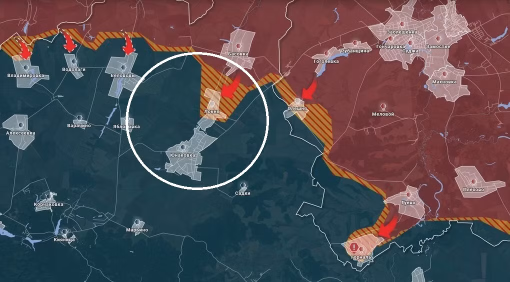 Kênh Military Summary xác nhận, quân Nga tiếp tục vượt biên giới ở khu vực Kursk, để tiến vào một số khu vực thuộc tỉnh Sumy của Ukraine, mở rộng sự hiện diện của họ ở phía Bắc Ukraine. Đoạn phim video định vị địa lý, cho thấy quân Nga đã tiếp tục vào trung tâm ngôi làng Loknya trên lãnh thổ vùng Sumy.