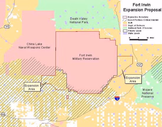 Điều quan trọng là vị trí của trung tâm huấn luyện Fort Irwin trong Quân đội Mỹ, khiến tấm bản đồ này có giá trị quân sự to lớn. Căn cứ huấn luyện nằm ở sa mạc Mojave ở California, có diện tích 2.600 km2. Đây là một trong những căn cứ huấn luyện lớn nhất của Quân đội Mỹ.