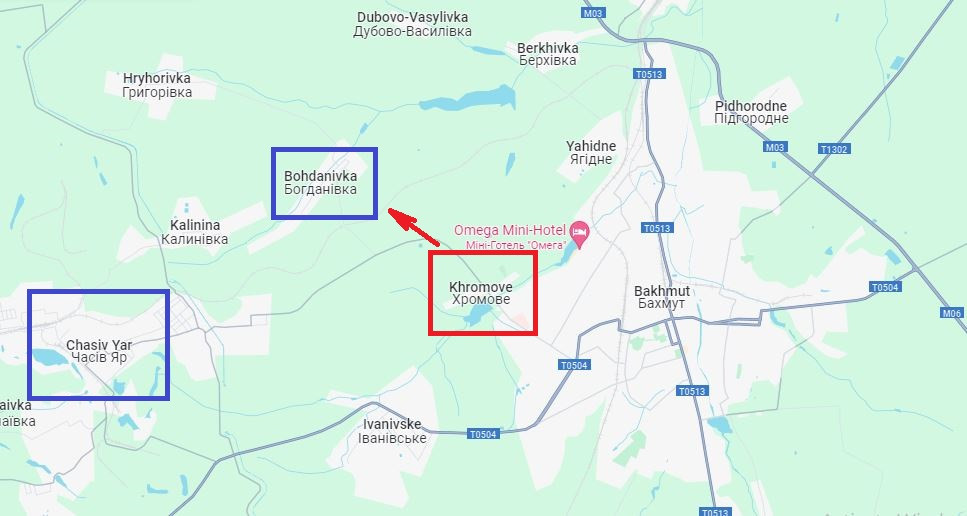 Sau khi giành quyền kiểm soát làng Khromovo, quân Nga đang phát triển về sườn phía bắc gần làng Bohdanivka. Cuộc tiến công xa hơn của Nga dọc theo con đường từ Khromovo, sẽ sớm cắt đứt một con đường quan trọng được sử dụng để cung cấp quân sự ở Bohdanivka. Ngôi làng có nguy cơ bị bao vây trong tương lai gần nhất. 