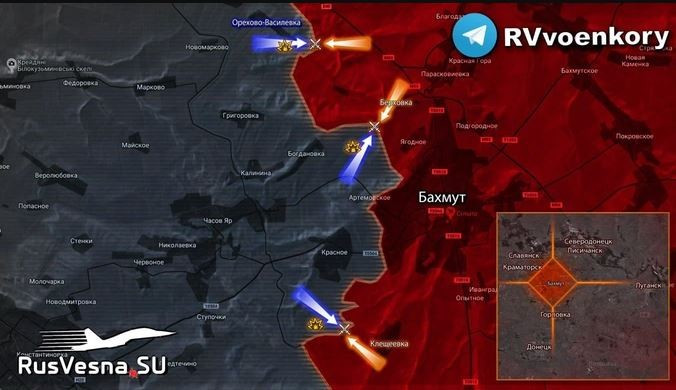 Vào đầu tháng 6, khi Quân đội Ukraine phát động phản công, các trận đanh chính tập trung ở khu vực Kleshcheevka ở sườn nam Bakhmut. Tuy nhiên quân Ukraine đã kiệt sức trong cuộc phản công quá dài và lực lượng dự bị được ưu tiên đưa đến Avdievka, nơi tình hình vô cùng khó khăn. 