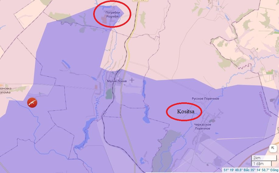 Phóng viên chiến trường nổi tiếng của Nga Yury Podolyaka cho biết, “quân đội Nga ở Kursk, sau vài ngày cố gắng khôi phục ít nhất một phần tình hình trên chiến tuyến trước ngày 05/01, đang dần nối lại các hoạt động tấn công. Kẻ thù một lần nữa bị buộc phải rời khỏi Pogrebki và ngôi làng Kositsa (phía nam làng Porechny)”.