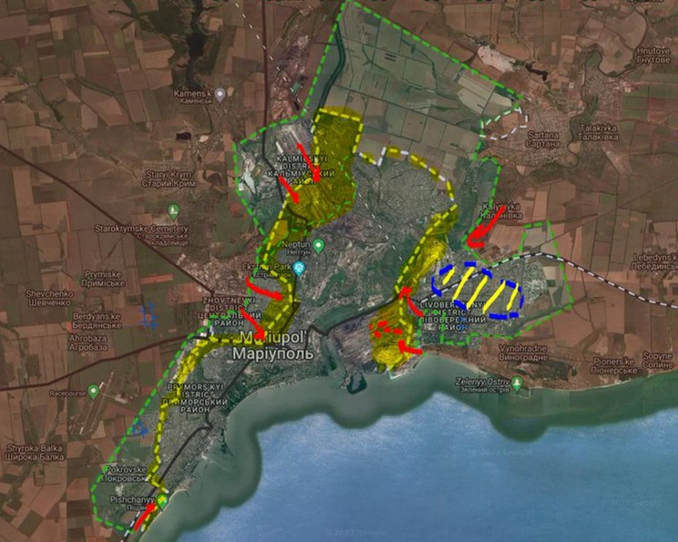 Trong 24 giờ qua, đã có dấu hiệu cho thấy các tuyến phòng thủ của phía Ukraine ở Mariupol đã suy yếu. Do lực lượng phòng thủ ở Mariupol bị bao vây, do vậy họ biết rằng, không thể thoát khỏi thành phố và không ai tới cứu họ. Áp lực ngày càng tăng từ các lực lượng Nga, đang tạo ra kết quả.