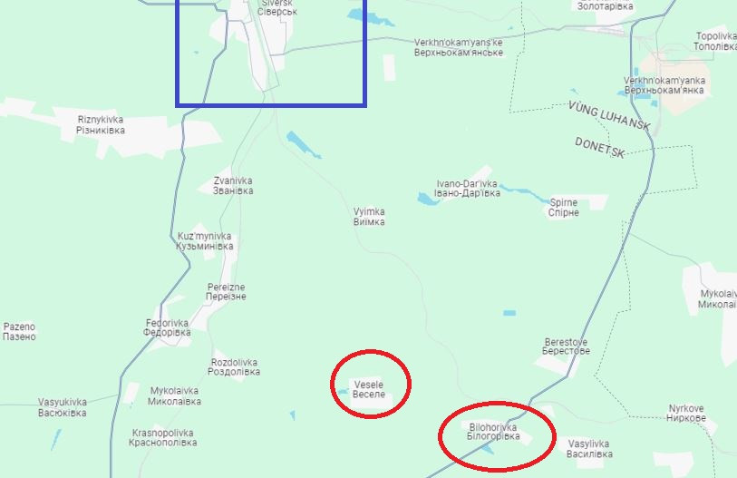 Trước đó vào ngày 12/1, Bộ Tổng tham mưu Ukraine đã thông tin về những nỗ lực của Quân đội Nga nhằm cải thiện các vị trí chiến thuật gần Vesely, và vào ngày 18/1, Quân đội Nga cuối cùng đã tràn ngập hoàn toàn làng Vesele.