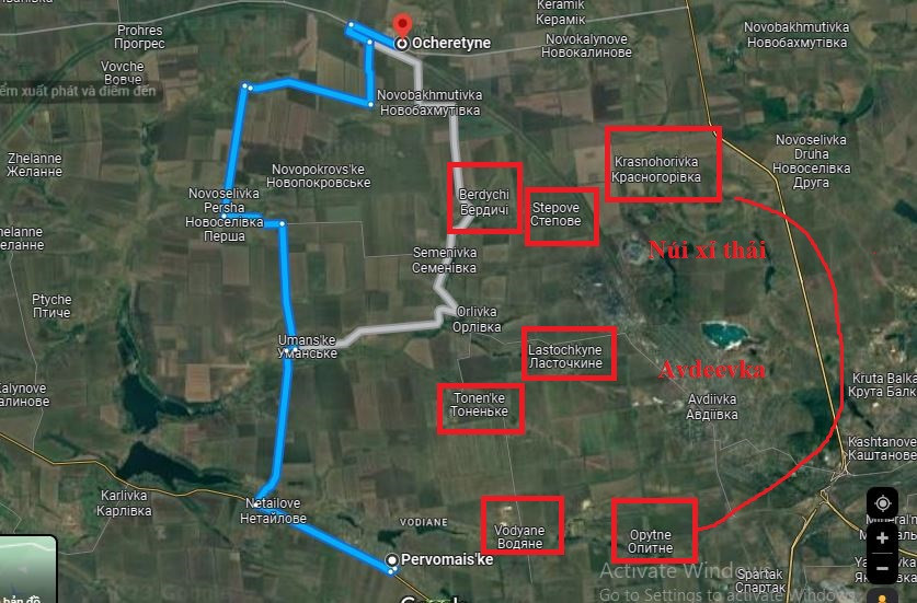 Tuy nhiên, nếu kế hoạch tăng quân đồn trú trong thành phố lên 30.000 người của quân đội Ukraine được thực hiện, để đảm bảo quân đồn trú có thể giữ vững kênh tiếp tế dưới sự bao vây của quân Nga, quân đội Ukraine ít nhất phải chuyển quân từ Ocheretny đến Pervomaycke.