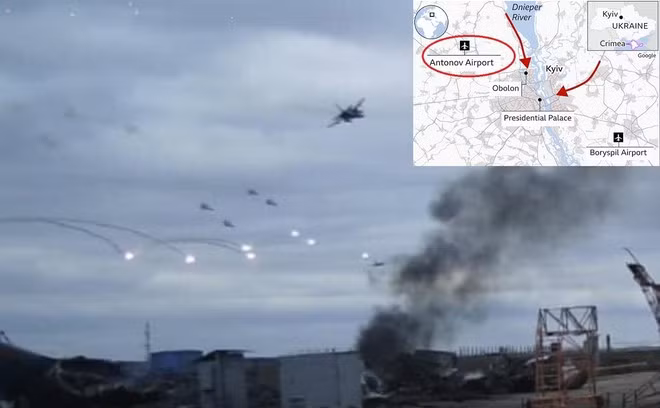 Theo hãng tin AP, một hình ảnh do vệ tinh thương mại Maxar Technologies của Mỹ cung cấp cho thấy, vào ngày 11/3, quân Nga đã tấn công các tòa nhà và kho chứa nhiên liệu tại sân bay Antonov ở Khostomel.