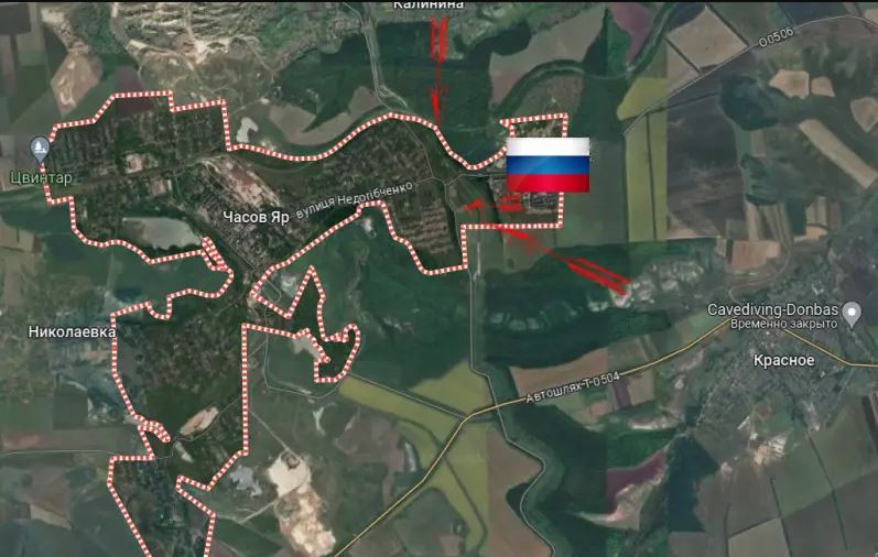 Tình hình ở thành phố Chasov Yar, thuộc tỉnh Donetsk, miền Đông Ukraine tiếp tục thay đổi từng giờ. Nửa đầu ngày 10/6, xuất hiện thông tin về việc Quân đội Nga kéo cờ trên khu vực trung tâm của tiểu khu Kanal, khu vực cực đông của thành phố.