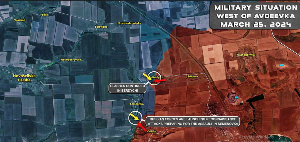 Mục đích của quân Nga là đang cố gắng tạo điều kiện thuận lợi để vượt sông Durnaya và tiến dọc theo sườn đồi tới cứ điểm Ocheretino. Đây là một khu dân cư có tầm quan trọng về mặt chiến thuật tại khu vực tây Avdiivka; nếu Ukraine để mất Ocheretino, có thể là thảm họa đối với họ.