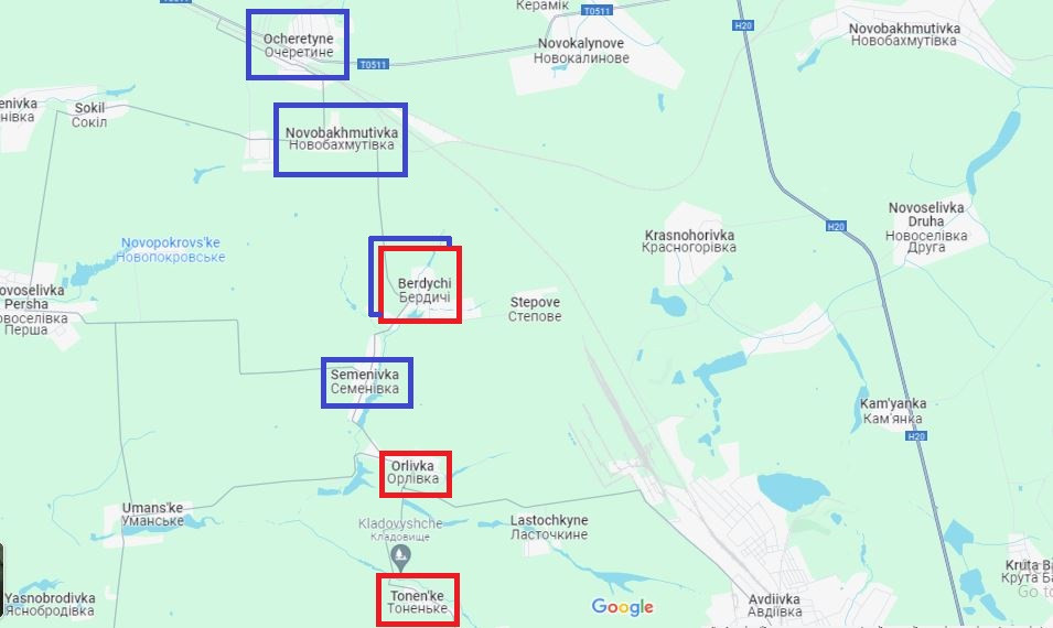 Các kênh SGS trên Telegram xác nhận, Quân đội Ukraine đang ráo riết chuẩn bị tuyến phòng thủ gần Novobakhmutovka và Ocheretino, khi điều thêm quân, tăng cường vũ khí chống tăng tới những khu vực này vào ban đêm. 
