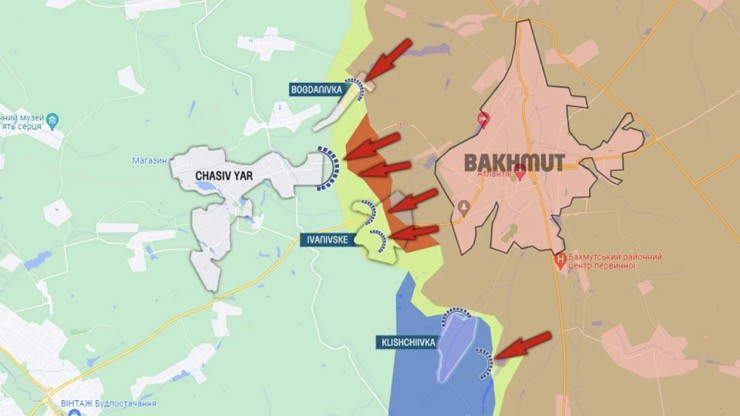 Gần đây, trong bối cảnh viện trợ quân sự của NATO có thể sẽ sớm đến, Quân đội Nga đã bất ngờ thay đổi chiến thuật khi tấn công pháo đài Chasov Yar ở phía tây thành phố Bakhmut và tiến mạnh về phía tây Avdiivka. 