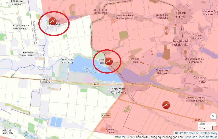 Ông Miroshnikov nói thêm rằng, quyền kiểm soát thực tế của Quân đội Nga còn bao gồm bao gồm Sontsivka và Berestki, hai vị trí cũng được coi là trọng yếu đối với sự “sống còn” của thành phố Kurakhove. Hiện các lực lượng phòng thủ của Ukraine tại các vị trí trên đã bắt đầu rút lui.