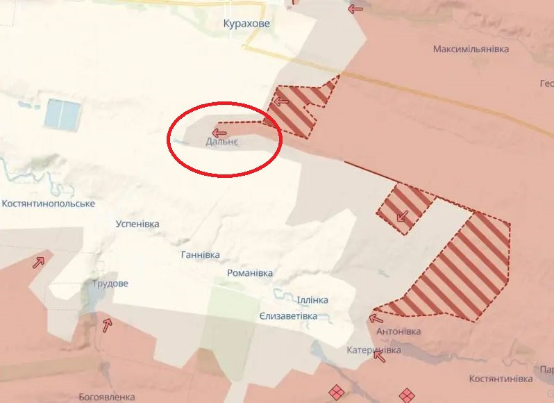 Theo thông báo chính thức của Bộ Quốc phòng Nga, ngôi làng Dalnye, nơi từng xảy ra những trận chiến khốc liệt, vị trí trọng yếu ở phía nam thành phố Kurakhove và phía bắc tuyến phòng thủ dọc sông Sukhi Yaly, đã chính thức bị quân Nga kiểm soát.