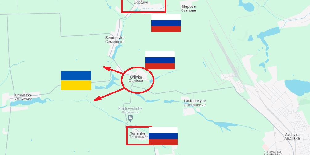 Làng Orlovka, nơi từ lâu đã đóng vai trò là trung tâm hậu cần quan trọng để cung cấp cho lực lượng đồn trú Ukraine ở Avdiivka. Việc mất quyền kiểm soát Orlovka là một đòn giáng mạnh vào Ukraine, khi họ dù cố gắng giữ các vị trí trong vùng lân cận ngôi làng, nhưng vẫn buộc phải rút lui.