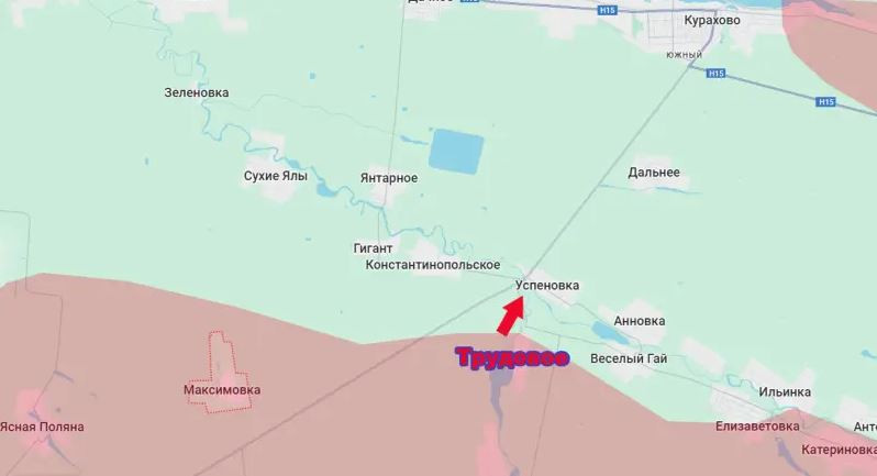 Sau khi có thông tin về việc quân Nga tràn ngập làng Novoalekseevka, nằm ở phía tây Selidovo, trang web Topwar của Nga thông báo về việc quân Nga tiếp tục chiếm làng Trudovoye. Điều đặc biệt là ngôi làng này nằm ở phía nam và liền kế với làng Uspenovka. Hiện thông tin này đã được phía Ukraine xác nhận.