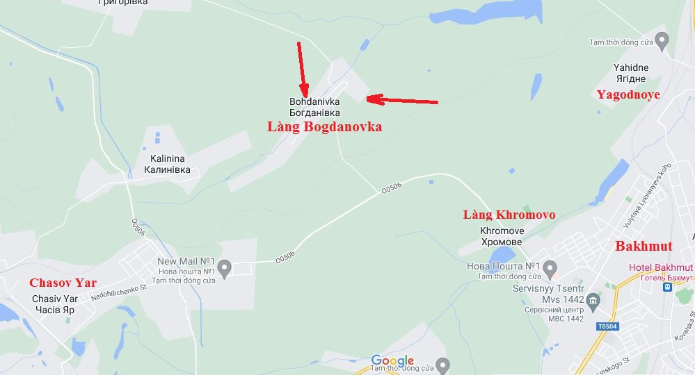 Ngược lại, lực lượng lính đánh thuê Wagner của Nga không hề bị ảnh hưởng bởi việc phá đập hồ chứa nước Bershivka của Ukraine; vào ngày 26/2, họ đã tiến 2,5 km về phía tây nam giữa Hồ chứa nước Bershivka và tuyến đường sắt dẫn đến Chasov Yar, để tấn công làng Bohdanivkađe, nằm ở phía bắc làng Khromove, đe dọa trực tiếp hậu phương của quân Ukraine. 