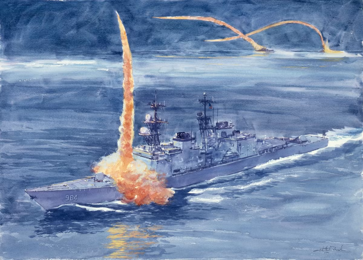 Tàu được đưa vào hoạt động từ ngày 21/2/1976 và bị đưa ra khỏi biên chế vào ngày 27/3/2003 sau khi đã thực hiện hằng trăm nhiệm vụ khác nhau, trong đó có cả việc tham gia hỗ trợ hỏa lực tại chiến dịch Bão táp sa mạc và chiến dịch Vịnh Ba Tư,...