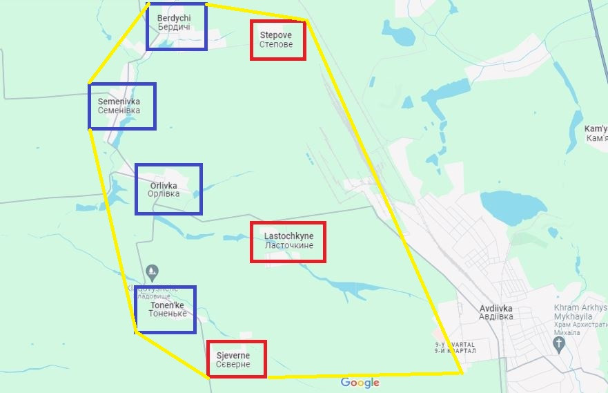 Sau khi Quân đội Ukraine triệt thoái khỏi thành phố chiến lược Avdiivka vào giữa tháng 2, quân Ukraine rút về phía tây thành phố, lập tuyến phòng ngự lâm thời, nhưng bị quân Nga liên tiếp truy kích, đánh bật ra khỏi tuyến phòng ngự thứ nhất và thứ hai.
