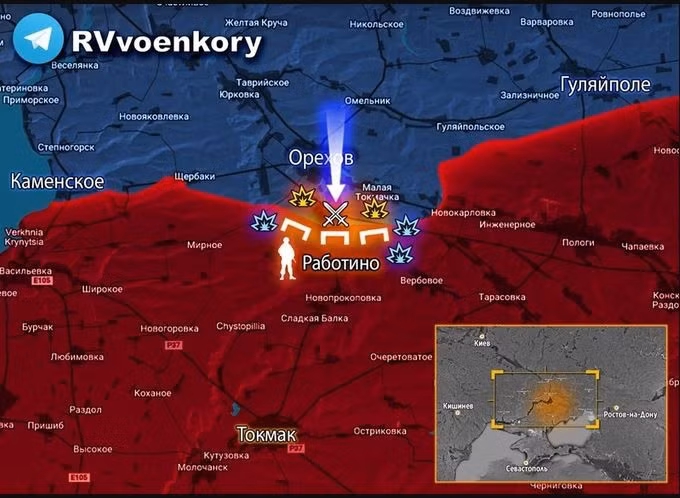 Thị trấn Orekhiv là nơi tập kết lực lượng phản công chủ yếu của Ukraine trên hướng Zaporozhye, cách “cửa tử” Rabotino mà Ukraine giành lại hồi đầu tháng 9 khoảng 5 km về phía bắc. Hướng Orekhiv cũng là nơi phải gánh chịu nhiều thiệt hại nhiều quân số và vũ khí trang bị trong chiến dịch phản công mùa hè của Ukraine. 