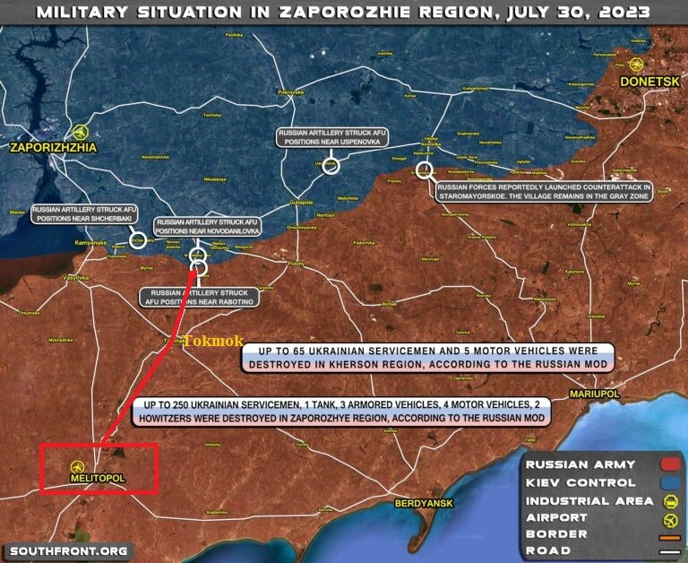 Theo phân tích của Viện Nghiên cứu Chiến tranh Mỹ (ISW), mục tiêu chiến lược phản công của Ukraine là nhằm tiến công về phía nam tới Tokmok và thậm chí tới Melitopol. Nếu mục tiêu của quân đội Ukraine đạt được, thì kết nối giữa khu vực do Nga kiểm soát và bán đảo Crimea sẽ bị cắt đứt hoàn toàn, và việc Ukraine thu hồi bán đảo Crimea sẽ rất gần. 