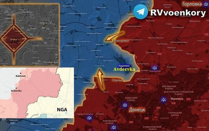 Về địa hình của Avdeevka, khu đô thị kéo dài từ tây bắc đến đông nam với tổng chiều dài khoảng 10 km, điểm rộng nhất chưa đến 3,7 km; nhưng là vị trí tiền phương mà Quân đội Ukraine kiểm soát gần “thủ đô” Donetsk nhất. 