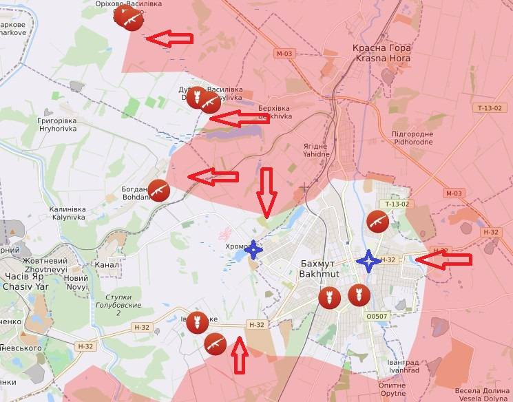 Hiện giao tranh ác liệt trên đường phố đang diễn ra ở nhiều khu vực của Bakhmut. Theo thông tin của phóng viên chiến trường Nga, Lữ đoàn bộ binh cơ giới 57 và Lữ đoàn bộ binh 61 của Quân đội Ukraine, cùng với tiểu đoàn công binh đang tham gia chiến đấu tại đây.
