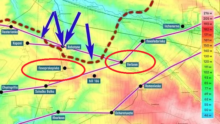Trước đó, chỉ huy Quân đội Nga dự đoán phía Ukraine sẽ tấn công Novi Prokopivka (nằm sau làng Rabotino) nên đã tăng viện hàng nghìn quân đến củng cố khu vực này, chứ không phải cho Verbovoe. Sau khi nhìn thấy hành động của Nga ở Novi Prokopivka, quân Ukraine đã “bỏ chỗ mạnh, đánh chỗ yếu” và mở cuộc tấn công cách đó 10 km về phía đông. 