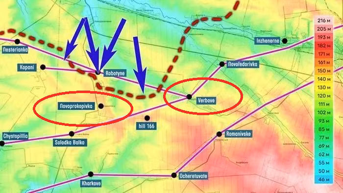 Trước đó, chỉ huy Quân đội Nga dự đoán phía Ukraine sẽ tấn công Novi Prokopivka (nằm sau làng Rabotino) nên đã tăng viện hàng nghìn quân đến củng cố khu vực này, chứ không phải cho Verbovoe. Sau khi nhìn thấy hành động của Nga ở Novi Prokopivka, quân Ukraine đã “bỏ chỗ mạnh, đánh chỗ yếu” và mở cuộc tấn công cách đó 10 km về phía đông. 