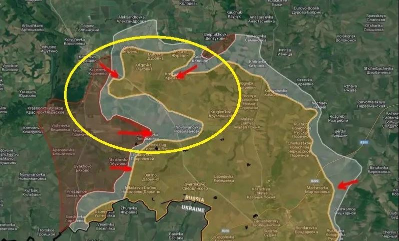 Theo Bộ Quốc phòng Nga cho biết, tại khu rừng gần Olgovka, đã có khoảng hai nghìn quân Ukraine bị bao vây. Sau khi khép vòng vây, pháo binh của Cụm quân phía Bắc đã tấn công quân Ukraine trong vòng vây theo từng nhóm riêng biệt, và những nỗ lực cuối cùng của tàn quân Ukraine, để đột phá thoát khỏi vòng vây, đã bị dập tắt từ trong trứng nước. 