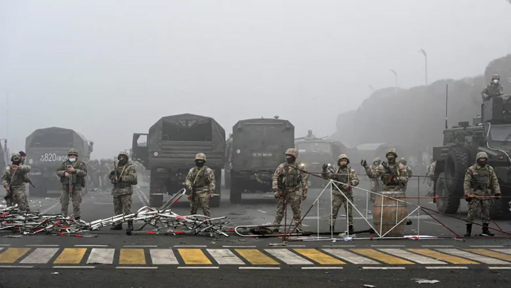 Theo thông tin từ truyền thông Kazakhstan, sau khi tình hình an ninh của nước này tạm yên, các mục tiêu trước đây thuộc quyền kiểm soát của lực lượng gìn giữ hòa bình Nga và quân đội của các nước thành viên CSTO khác, đã được chuyển giao cho lực lượng an ninh Kazakhstan.