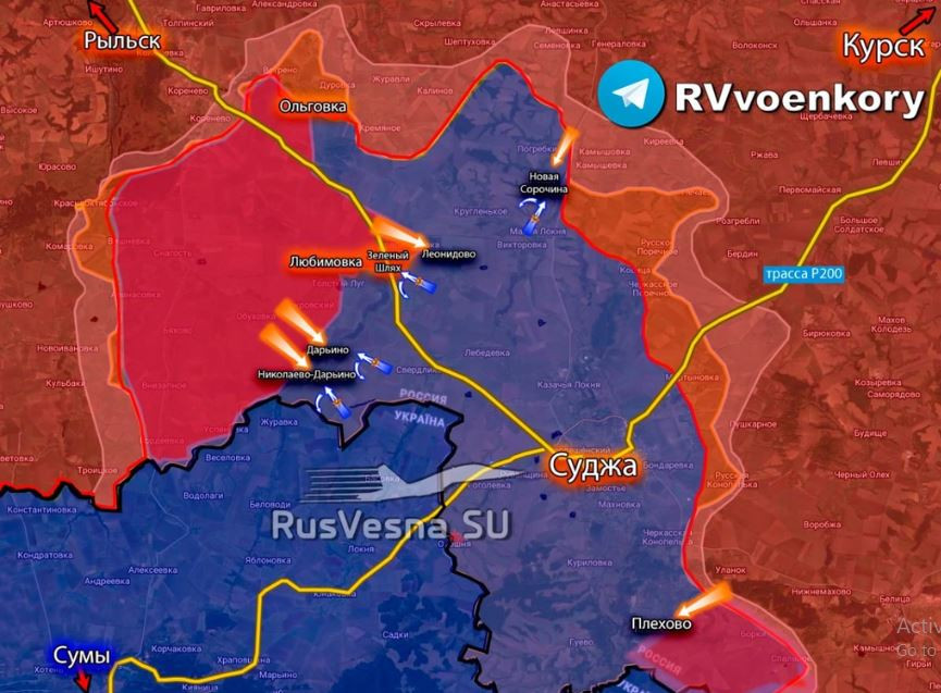 Theo kênh Rybar, sau một thời gian tạm lắng vì thời tiết, thì giai đoạn 3 của chiến dịch phản công tại mặt trận Kursk đã chính thức bắt đầu. Quân đội Nga tiếp tục cuộc tấn công tại quận Sudzha, hiện được coi là trung tâm phòng thủ của Quân đội Ukraine tại mặt trận Kursk. Quân Nga đang tích cực mở rộng khu vực kiểm soát, cố gắng "cắt đứt điểm nhô ra" gần sông Malaya Loknya.