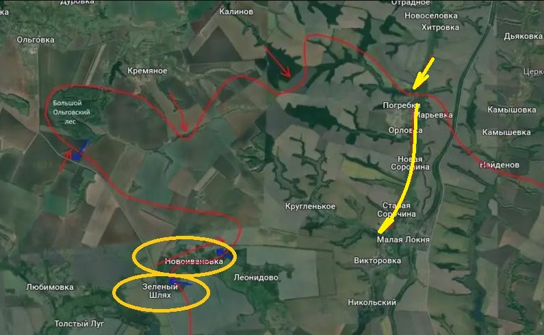 Bằng chứng đầu tiên xác nhận sự tiến quân của quân Nga bắt đầu xuất hiện từ quận Sudzha. Đoạn video về một cuộc tấn công của nhóm thiết giáp di chuyển dọc theo Orlovka về phía nam Pogrebki đã được công bố. Theo một số nguồn tin, đây là lực lượng của Lữ đoàn Thủy quân lục chiến 155 của Quân đội Nga.