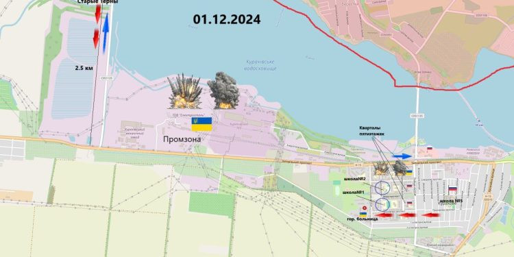 Còn Kurakhove cũng là tâm điểm của các sự kiện ở mặt trận. Tình hình khó khăn ở phía bắc thành phố, từ phía hồ chứa Kurakhovskoe, RFAF đang gây áp lực cực mạnh lên các vị trí của quân trú phòng của quân Ukraine. Đã có những trận chiến đường phố.