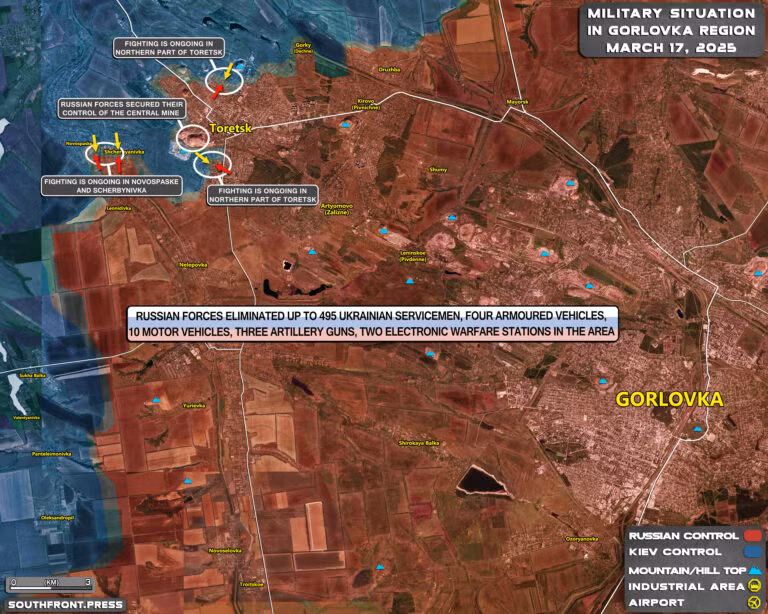 Xét theo tình hình hiện tại, lợi thế của RFAF ở khu vực Toretsk vẫn được giữ vững, khi họ tái chiếm hoàn toàn khu vực đô thị trung tâm. Có thể trong thời gian tới, RFAF sẽ tận dụng đầu cầu này để làm bàn đạp tấn công vào thành phố Kostiantynivka.