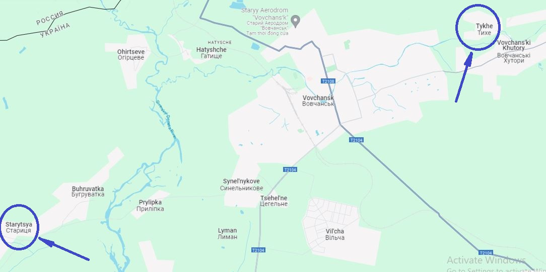 Để đối phó với cuộc phản công ở khu đô thị chính Volchansk, ngày 22/6, hai lữ đoàn Ukraine đã tái chiếm làng Tikhe ở ngoại ô phía đông bắc thành phố Volchansk và Starisia ở ngoại ô phía tây thành phố và chiếm giữ địa hình có lợi, gây ra mối đe dọa tới sườn quân Nga từ cả hai phía đông và tây.