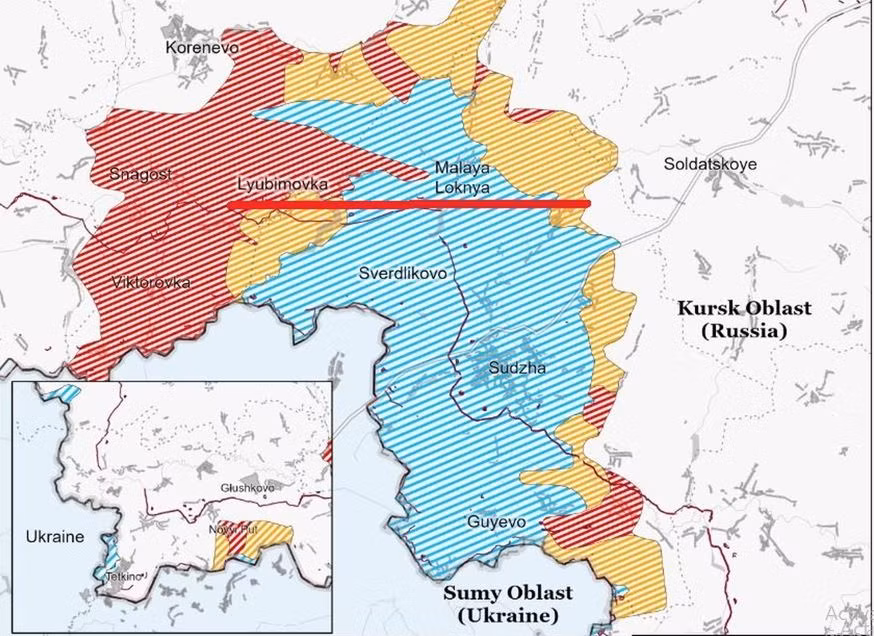 Có thể nhận thấy, Quân đội Ukraine triển khai ở Kursk đang trong tình thế bị bao vây chia cắt, đối mặt với nguy cơ bị tiêu diệt. Nếu Quân đội Nga thành công trong việc cắt dọc theo tuyến Novoivanovka - Malaya Loknya, thì quân Ukraine ở rừng Olgovsky sẽ bị tiêu diệt hoàn toàn. Do vậy Quân đội Ukraine đã tăng cường lực lượng tấn công vào hai bên khu vực “nút cổ chai” này.