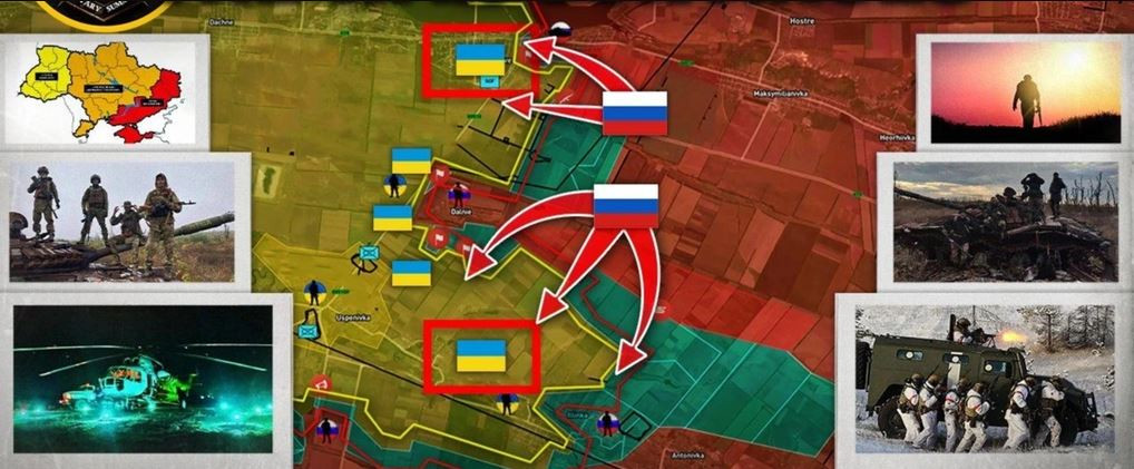 Kênh Deep State báo cáo chuyên sâu từ các nguồn tin Ukraine, vòng vây của Quân đội Nga ở Kulakhove sắp bị đóng nắp. Cánh phía nam Uspenivka của Quân đội Nga cách cánh phía bắc Trudove khoảng 3 km. Quân Ukraine đang cố gắng rút lui, nhưng đã quá muộn để thoát khỏi vòng vây của Nga. 
