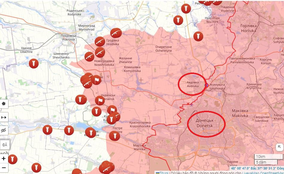 Kể từ khi Quân đội Nga chiếm được Avdiivka vào tháng 2/2024, trong suốt 5 tháng chiến đấu, Quân đội Nga đã chiếm hoàn toàn 3 tuyến phòng thủ của Quân đội Ukraine. Từng bước phá vỡ “vòng kim cô” bao quanh “thủ đô” của nước cộng hòa tự xưng Donetsk (DPR), được Ukraine xây dựng trong 8 năm như Marinka, New York, Krasnogorovka, Grodivka, Selydove.