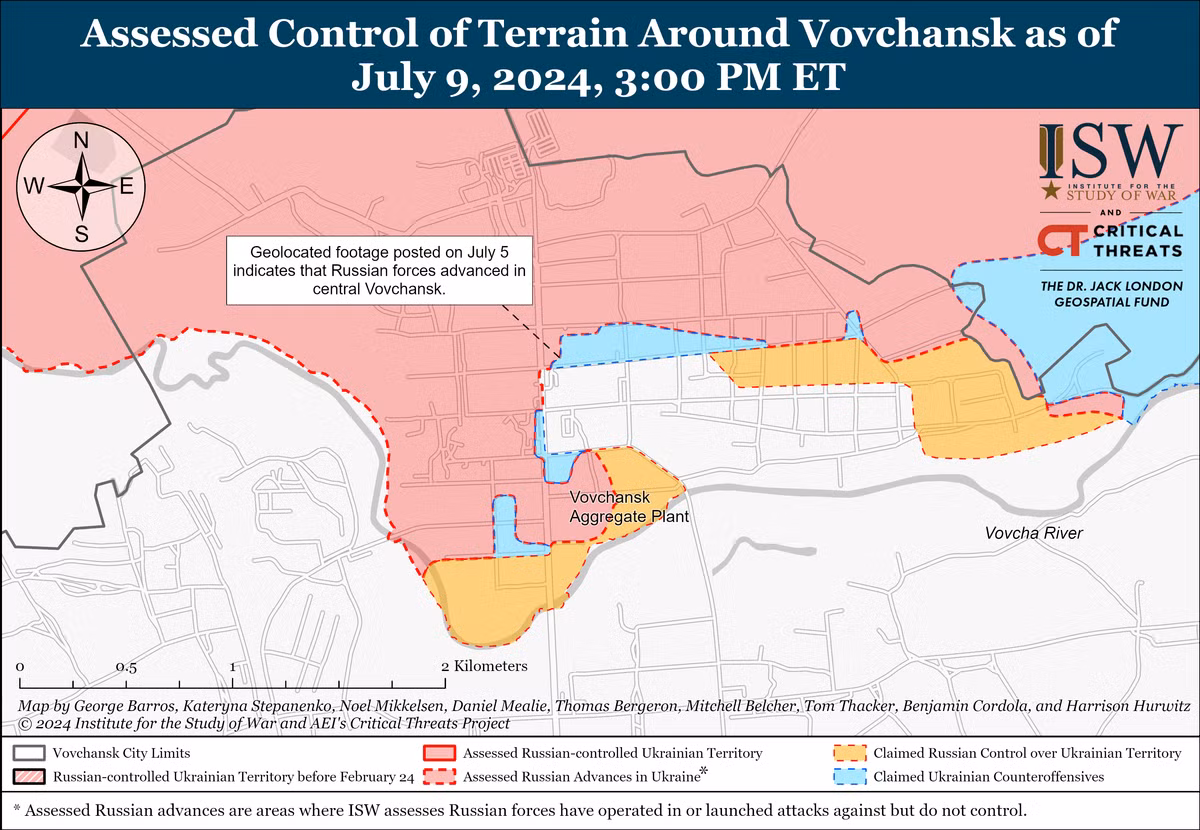 Ở phần phía bắc của thành phố, dọc theo đường Sobornaya và Pushkina trở thành tâm điểm của các trận đánh ác liệt. Mọi tòa nhà cao tầng đều trở thành mục tiêu giao tranh giữa hai bên, khi quân Nga thường cho bom lượn đánh thẳng vào tòa nhà.